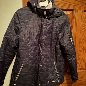 Free Country Charcoal Gray Hooded Ski double Jacket
